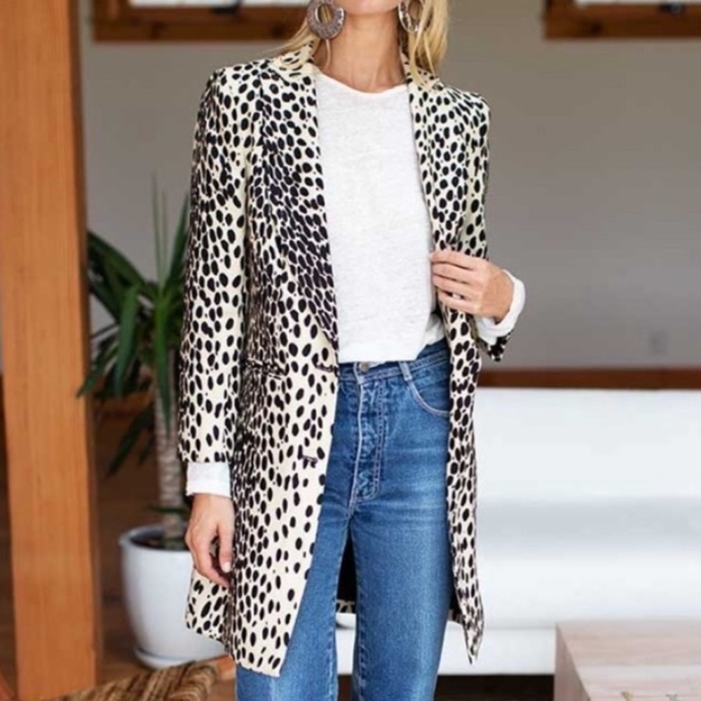 Emerson Fry Leopard Wingtip Coat, size 2, like new - Picture 2 of 8